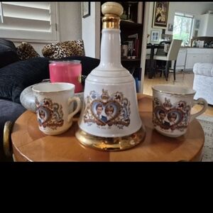 Charles and Diana commemorative wedding decanter and cups
